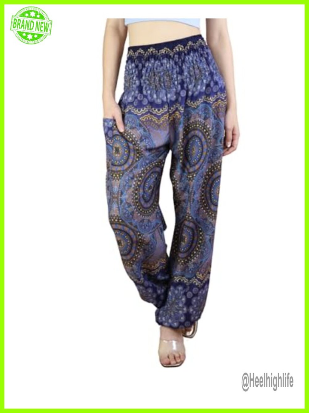 High Waisted Harem Pants Women with Pockets Flowy Yoga Pajama Boho Wide Leg
